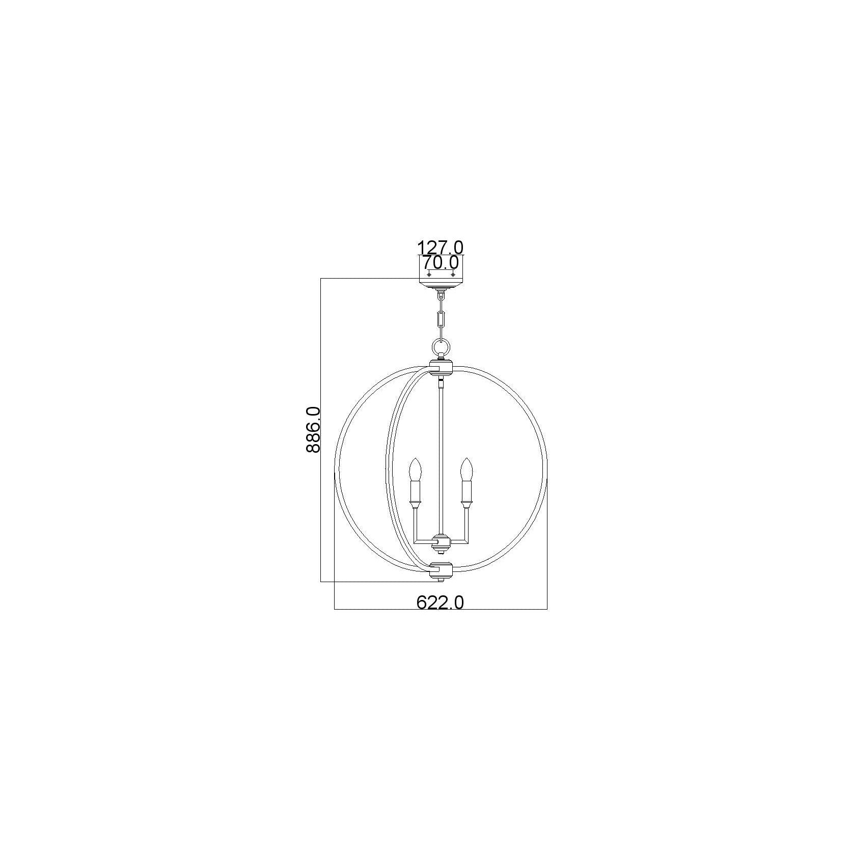 Metalowa lampa wisząca 62cm (ażurowa kula - nikiel) do kuchni salonu sypialni (6xE14) Feiss (Corinne)