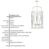 Metalowa lampa wisząca Nest z płatkami srebra - Hinkley, lampa do salonu / kuchni / sypialni (4xE27, 53 cm)