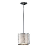 Metalowy - jedwabny abażur 20cm, lampa wisząca do salonu sypialni (1xE27) Feiss (Joplin)