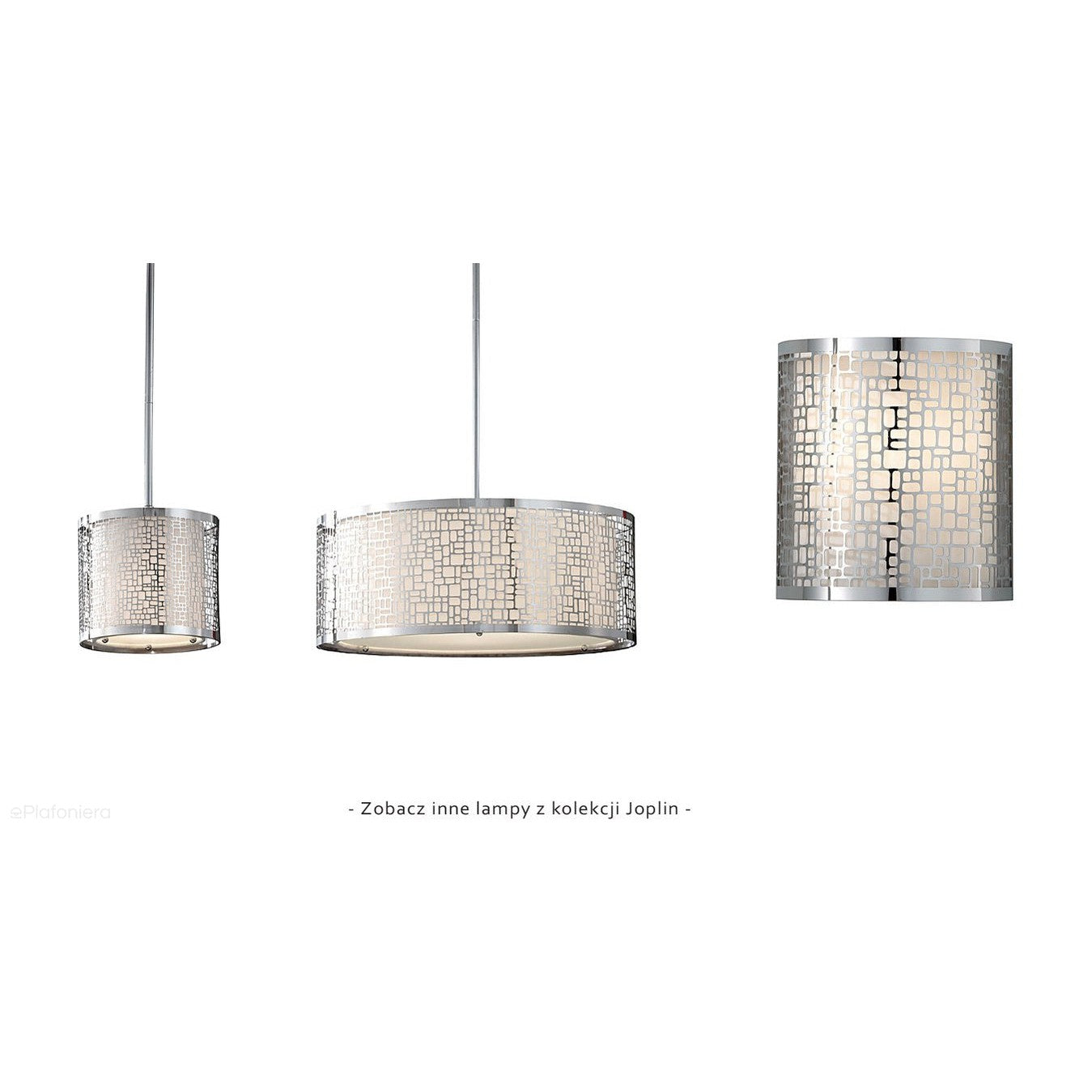 Metalowy - jedwabny abażur 50cm, lampa wisząca do salonu sypialni (1xE27) Feiss (Joplin)