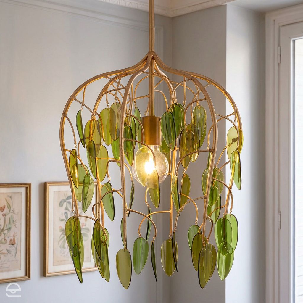 Midsummer – lampa wisząca z kaskadą liści ze szkła recyklingowego