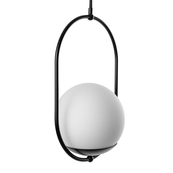 Minimalistyczna czarna lampa wisząca kula - Koban B, Ummo