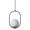 Minimalistyczna czarna lampa wisząca kula - Koban B, Ummo