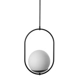 Minimalistyczna czarna lampa wisząca kula - Koban B, Ummo