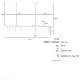 Mosiężna lampa - wisząca do salonu sypialni (6xGU10-mini) Aldex (Trevo) 1083K40