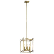 Mosiężna lampa wisząca - klatka 30x30cm do salonu kuchni sypialni (4xE14) Kichler (Cayden)