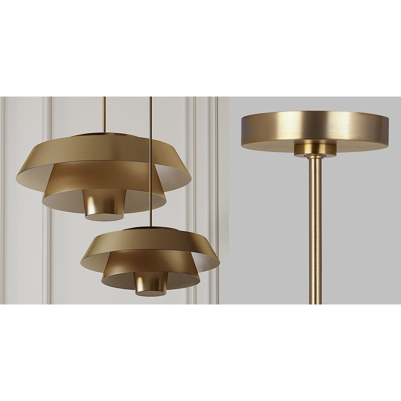 Mosiężna metalowa lampa Brisbin nad stół / do salonu / sypialni - Feiss (1xE27)