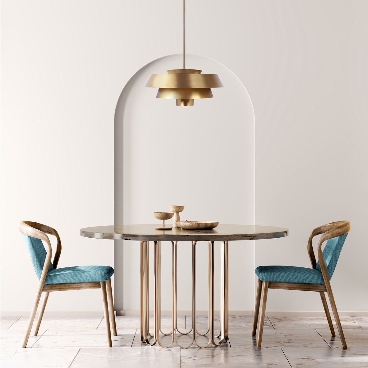 Mosiężna metalowa lampa Brisbin nad stół / do salonu / sypialni - Feiss (1xE27)