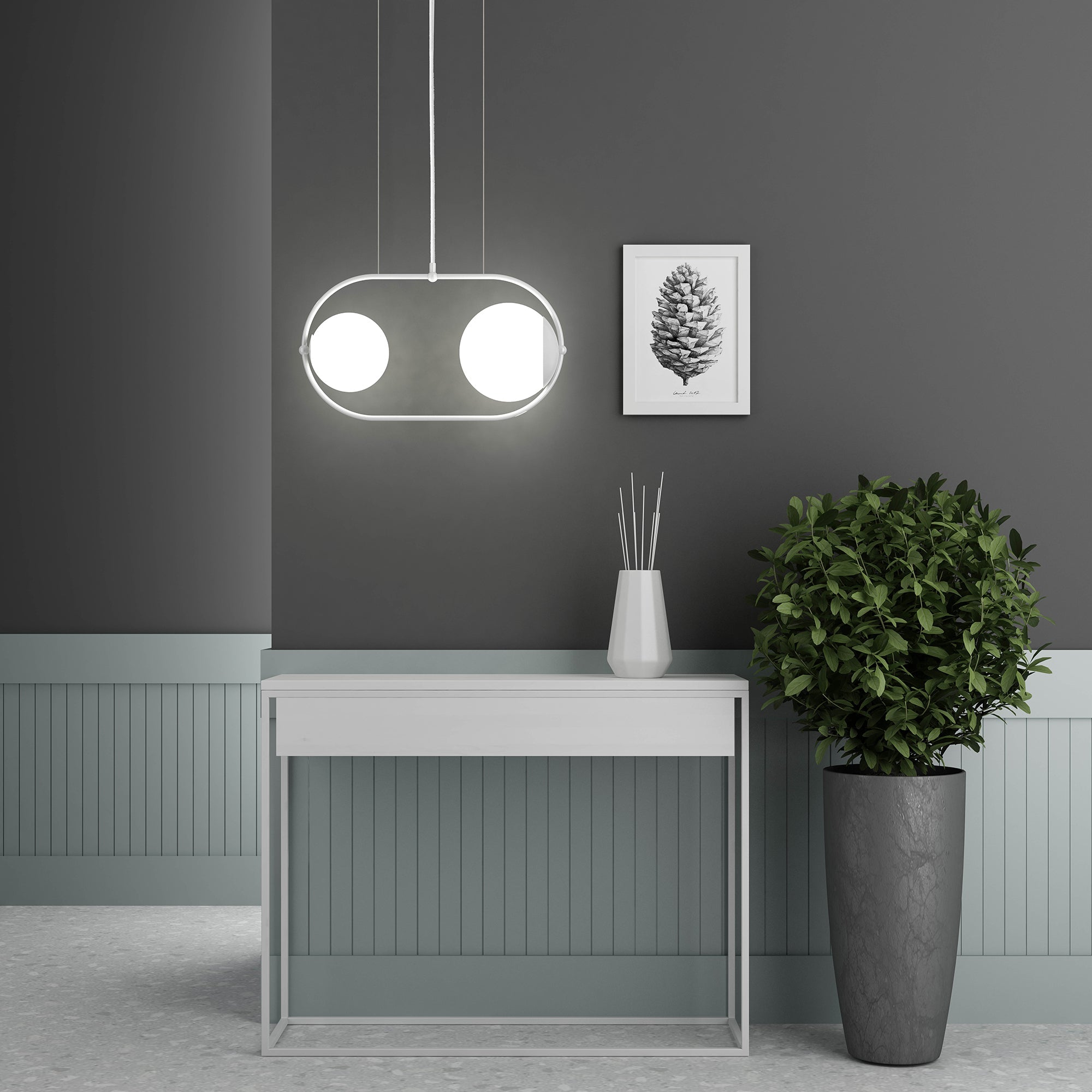 Nowoczesna biała lampa wisząca Koban A - Ummo
