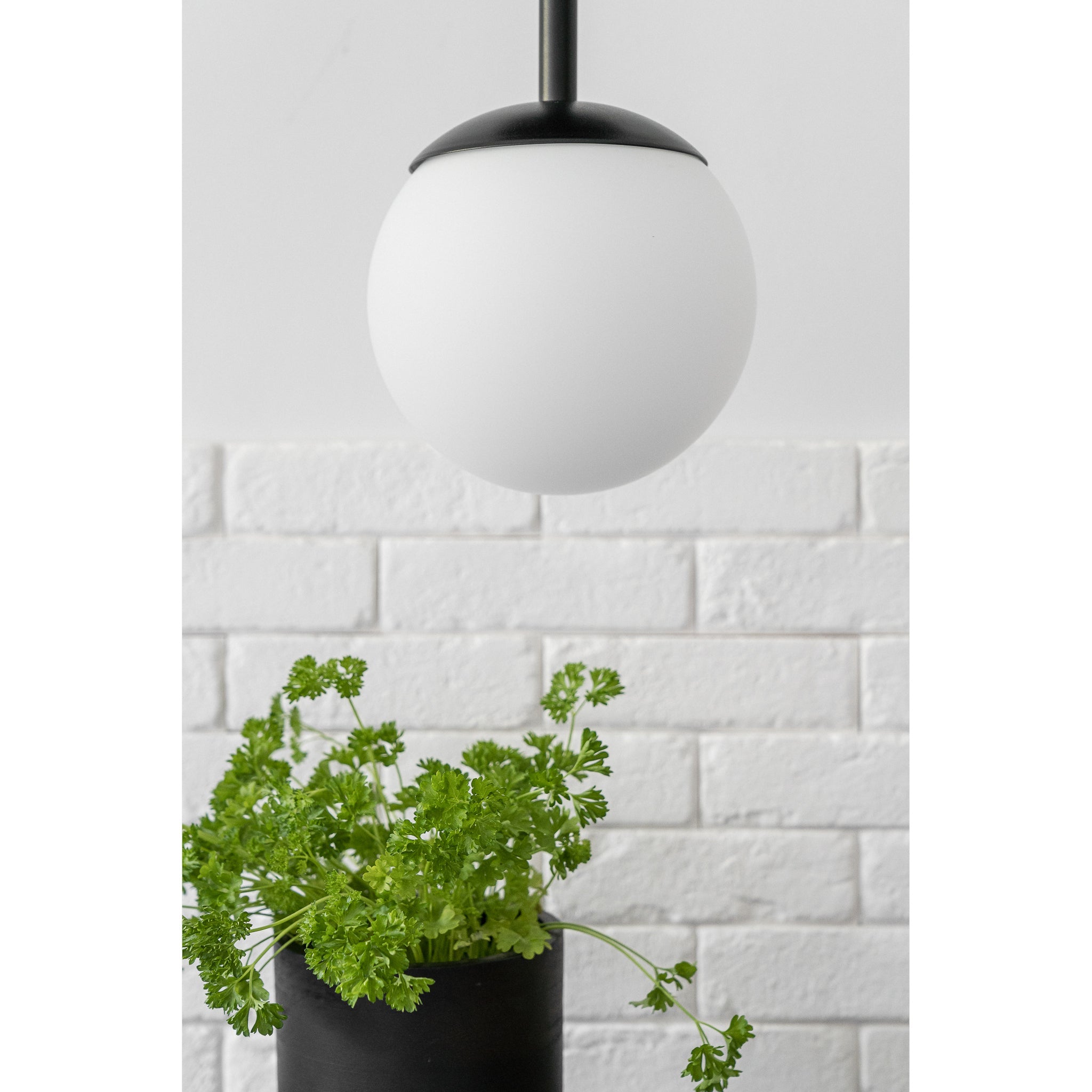 Nowoczesna czarna lampa wisząca kula  do kuchni i jadalni - Plaat A Ummo