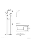 Nowoczesna grafitowa lampa ogrodowa LED 9,5W - słupek zewnętrzny 60/100cm, SU-MA (Neo)