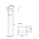 Nowoczesna grafitowa lampa ogrodowa LED 9,5W - słupek zewnętrzny 60/100cm, SU-MA (Neo)