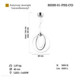 Nowoczesna lampa do salonu sypialni (patyna, LED 50W) Lucea 80398-01-PS2-CO NELAS