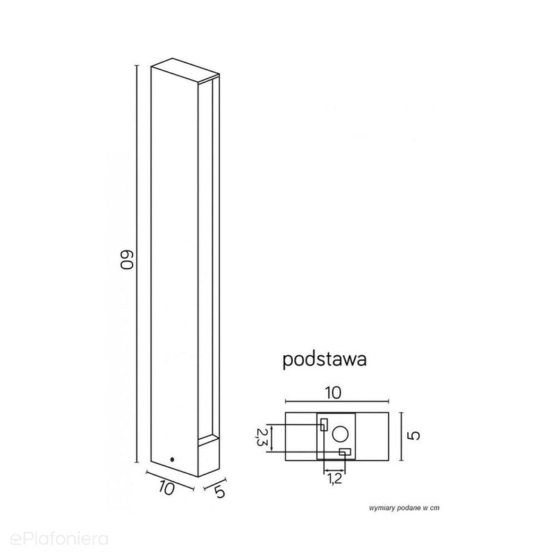 Nowoczesna lampa ogrodowa Linea - SU-MA, 60cm, LED 17W, grafit