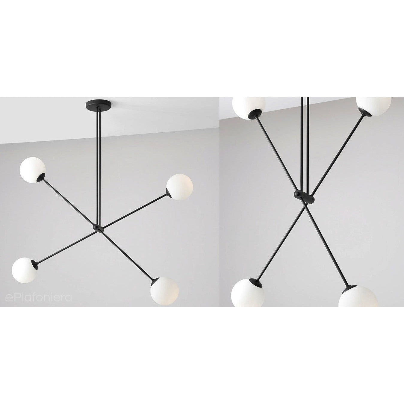 Nowoczesna lampa regulowana, wisząca, mleczne kule 4x14cm (E14) Aldex (Ohio) 1081PL-L1