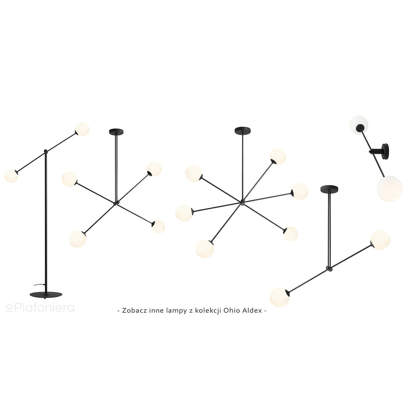 Nowoczesna lampa regulowana, wisząca, mleczne kule 4x14cm (E14) Aldex (Ohio) 1081PL-L1