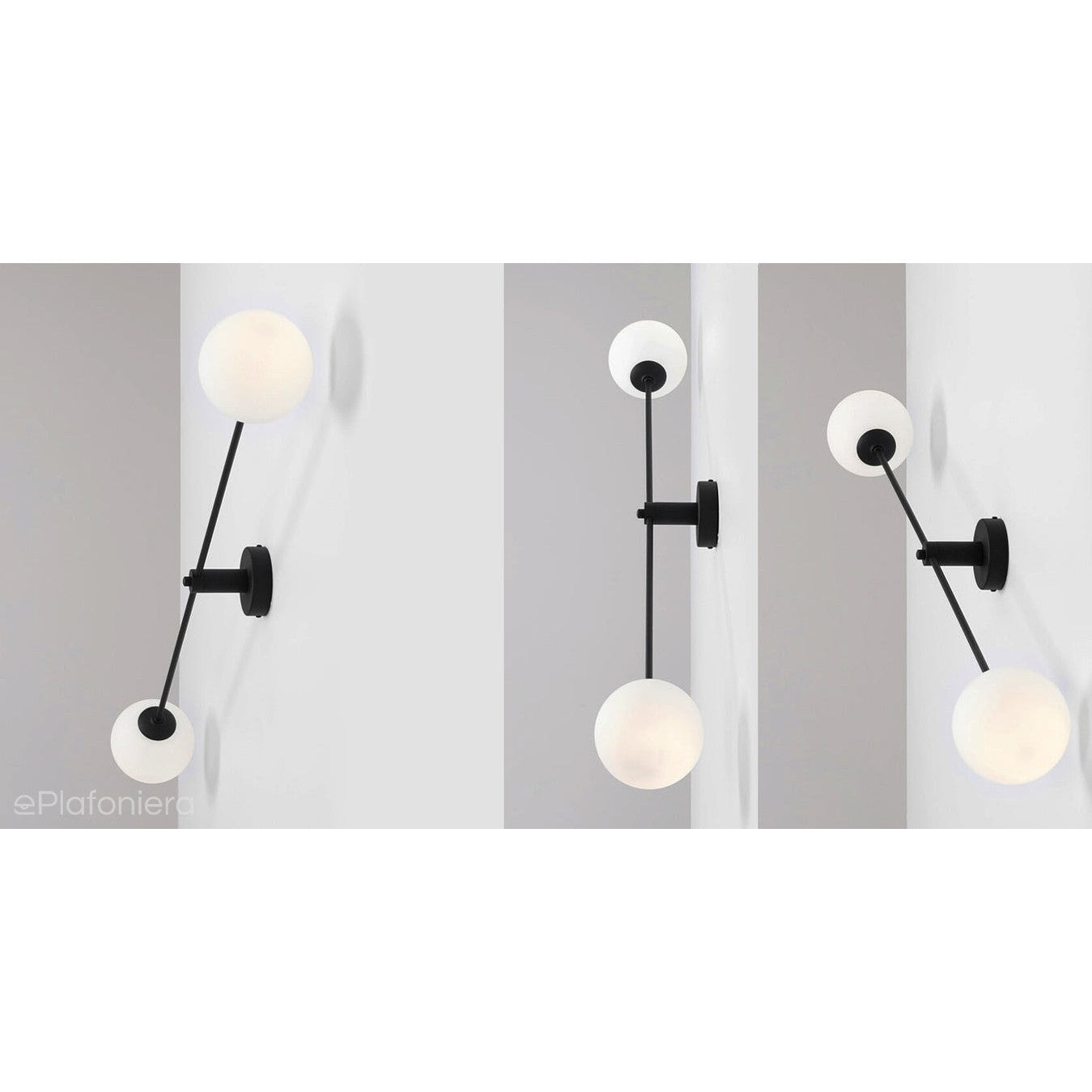 Nowoczesna lampa ścienna, kinkiet, mleczne kule 2x14cm (E14) Aldex (Ohio) 1081D1