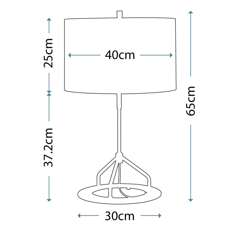 Nowoczesna lampa stołowa Vicenza z bawełnianym abażurem - Elstead, 65cm, (nikiel - biała) do salonu / sypialni / gabinetu (1xE27)