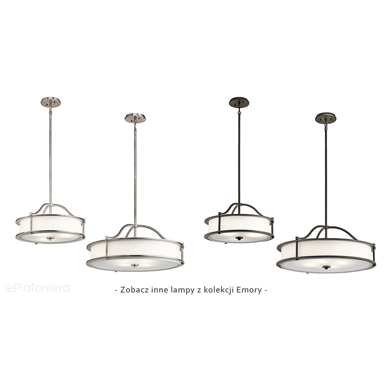Nowoczesna lampa wisząca 46cm (stary brąz - szkło) do kuchni jadalni salonu (3xE27) Kichler (Emory)