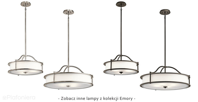 Nowoczesna lampa wisząca 46cm (stary brąz - szkło) do kuchni jadalni salonu (3xE27) Kichler (Emory)