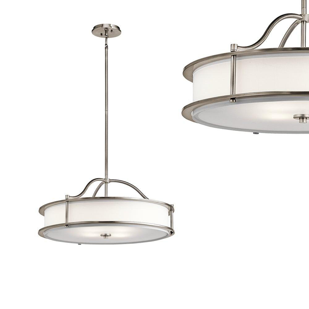Nowoczesna lampa wisząca 61cm (pewter - szkło) do kuchni jadalni salonu (4xE27) Kichler (Emory)