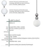 Nowoczesna lampa wisząca do salonu - dwie kule - stal, mosiądz (1xE27) (Bola 2) Loftlight