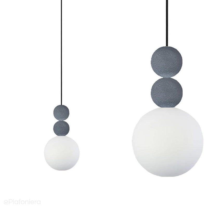 Nowoczesna lampa wisząca do salonu - dwie kule - stal, zamsz (1xE27) (Bola 2 Velvet) Loftlight