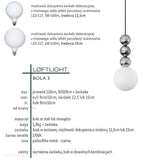 Nowoczesna lampa wisząca do salonu - trzy kule - stal, mosiądz (1xE27) (Bola 3) Loftlight