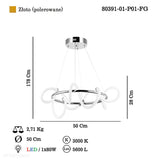 Nowoczesna lampa wisząca LED do salonu (złota 30cm) Lucea 80391-04-P01-FG PARADAS