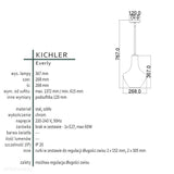 Nowoczesna lampa wisząca, szklana 27cm (chrom) do kuchni salonu restauracji (1xE27) Kichler (Everly)