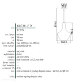 Nowoczesna lampa wisząca, szklana 35cm (chrom) do kuchni salonu restauracji (1xE27) Kichler (Everly)