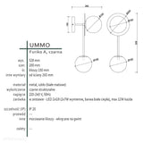 Nowoczesny czarny kinkiet kule - Furiko A, Ummo