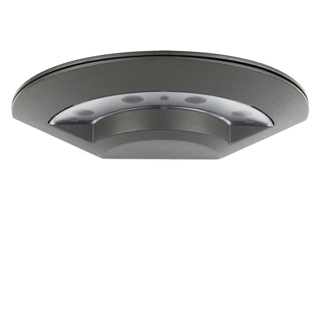 Nowoczesny kinkiet, grafitowe UFO - lampa garażowa zewnętrzna LED 8W, ścienna ogrodowa, SU-MA