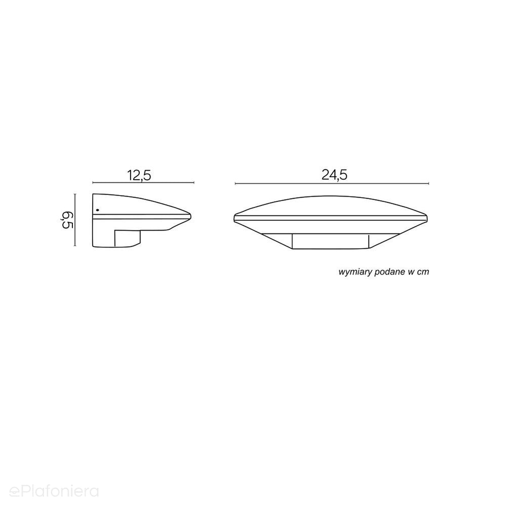 Nowoczesny kinkiet, grafitowe UFO - lampa garażowa zewnętrzna LED 8W, ścienna ogrodowa, SU-MA