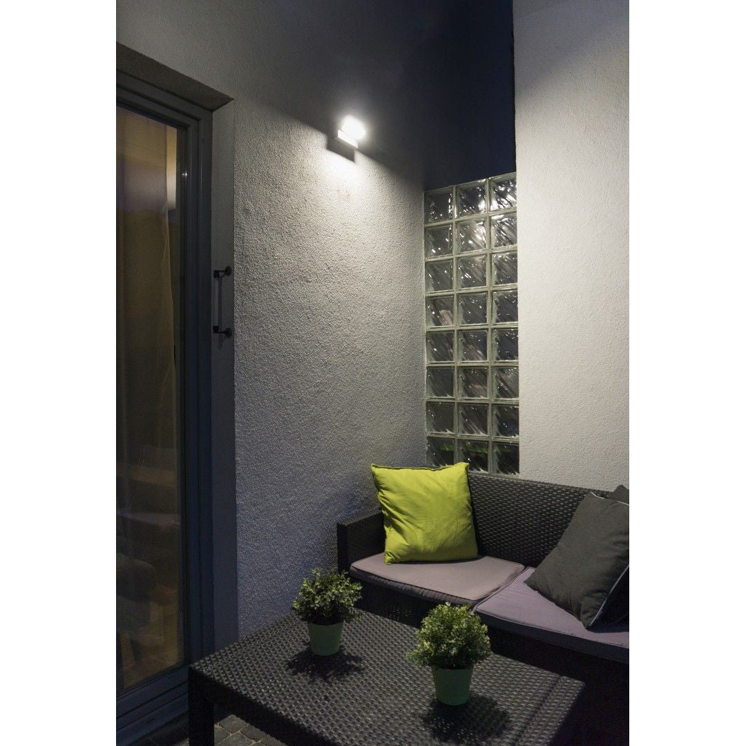 Nowoczesny kinkiet grafitowy LED 10W - lampa ogrodowa zewnętrzna, SU-MA (Rota)
