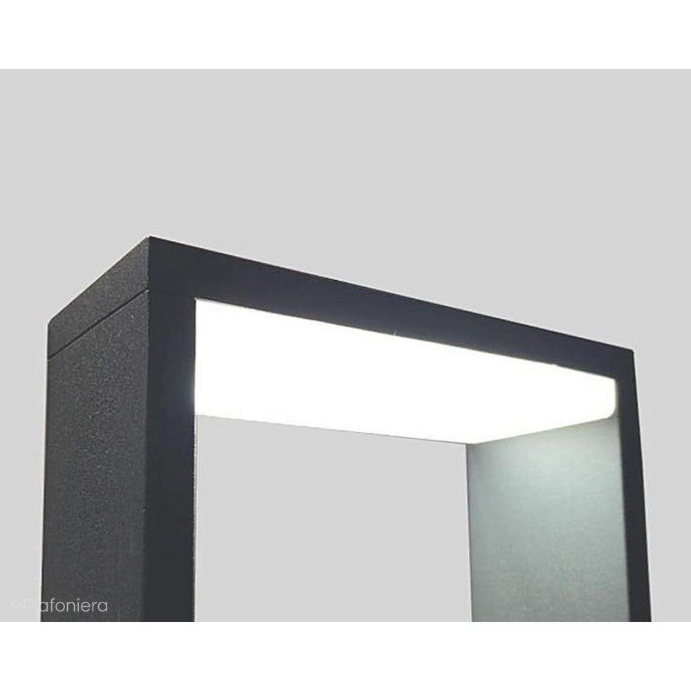 Nowoczesny słupek 50/80cm - ramka LED, lampa stojąca zewnętrzna ogrodowa grafit (LED 7W) SU-MA (Form)