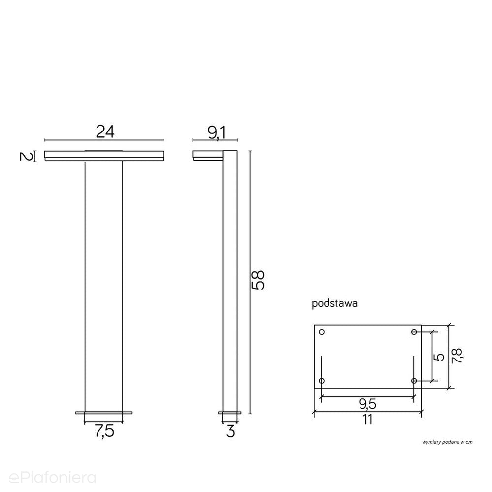 Nowoczesny słupek LED 58/78cm - ogrodowa lampa stojąca zewnętrzna grafit (LED 10W) SU-MA (Fler)