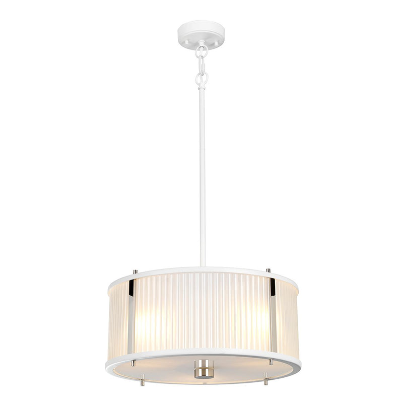Lampa wisząca szklana (biała 30/40cm) do kuchni salonu sypialni (E27) Elstead (Corona)