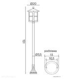 Ogrodowa latarnia, czarna zewnętrzna lampa stojąca (71/101/151cm, 1x E27) SU-MA (Cordoba)