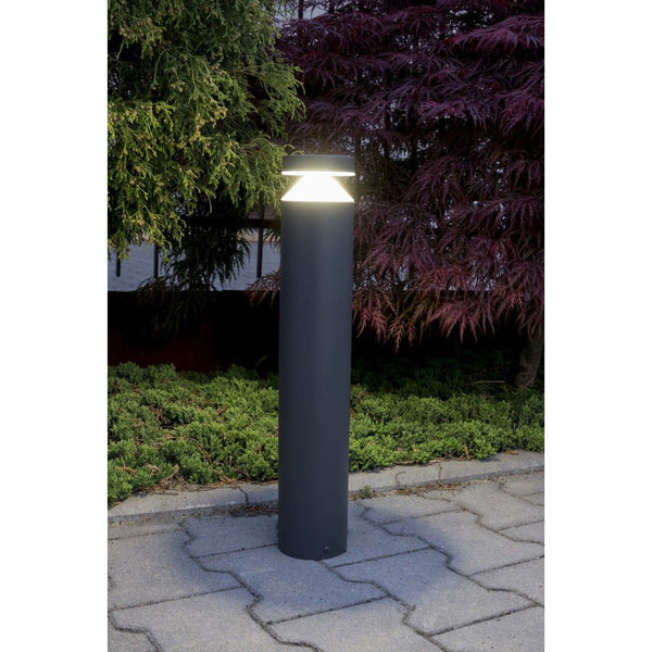 Okrągły nowoczesny słupek 50/75cm - lampa ogrodowa zewnętrzna stojąca grafit (LED 6W, 440lm) SU-MA (Delta)