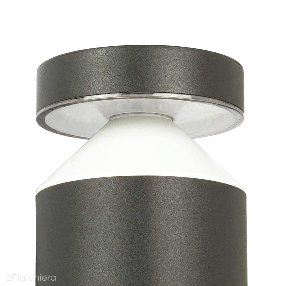 Okrągły nowoczesny słupek 50/75cm - lampa ogrodowa zewnętrzna stojąca grafit (LED 6W, 440lm) SU-MA (Delta)