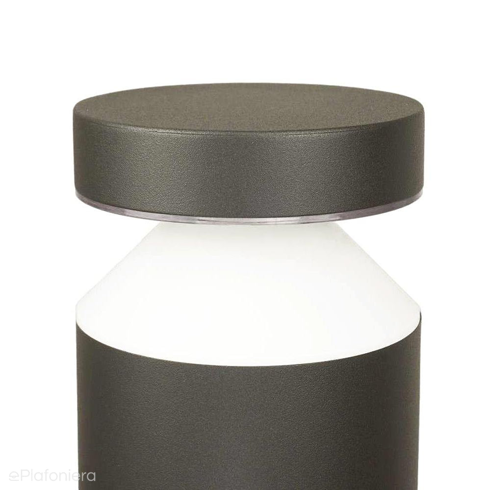 Okrągły nowoczesny słupek 50/75cm - lampa ogrodowa zewnętrzna stojąca grafit (LED 6W, 440lm) SU-MA (Delta)