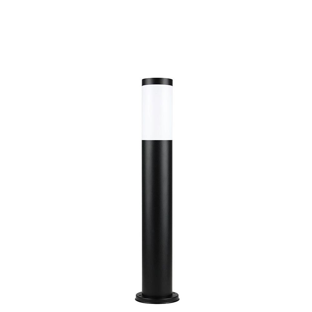 Okrągły słupek 45/65/110cm - lampa stojąca ogrodowa zewnętrzna (czarna/stalowa) (1x E27) SU-MA (Inox)