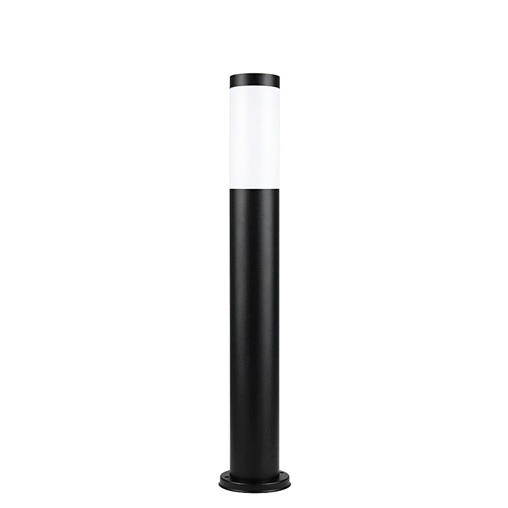 Okrągły słupek 45/65/110cm - lampa stojąca ogrodowa zewnętrzna (czarna/stalowa) (1x E27) SU-MA (Inox)