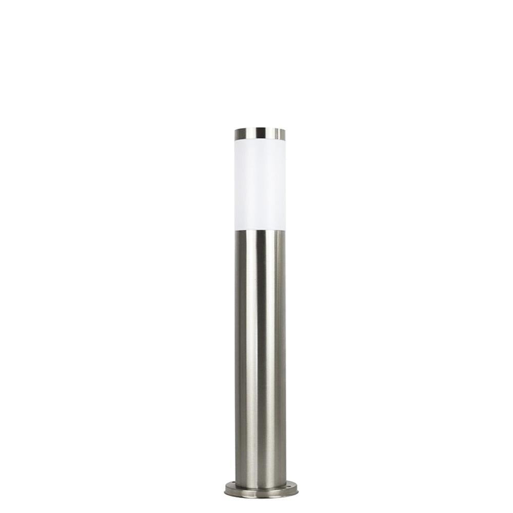 Okrągły słupek 45/65/110cm - lampa stojąca ogrodowa zewnętrzna (czarna/stalowa) (1x E27) SU-MA (Inox)