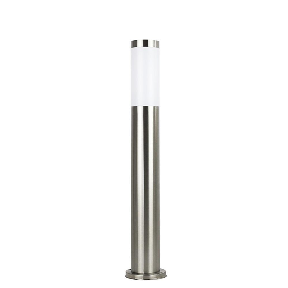 Okrągły słupek 45/65/110cm - lampa stojąca ogrodowa zewnętrzna (czarna/stalowa) (1x E27) SU-MA (Inox)
