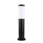 Okrągły słupek 45/65/110cm - lampa stojąca ogrodowa zewnętrzna (czarna/stalowa) (1x E27) SU-MA (Inox)