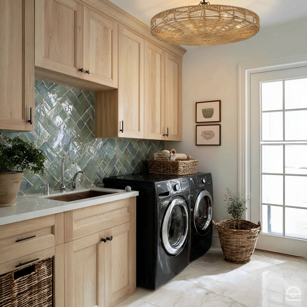 Ophelia – pleciona lampa wisząca, karmelowy beż i czarny