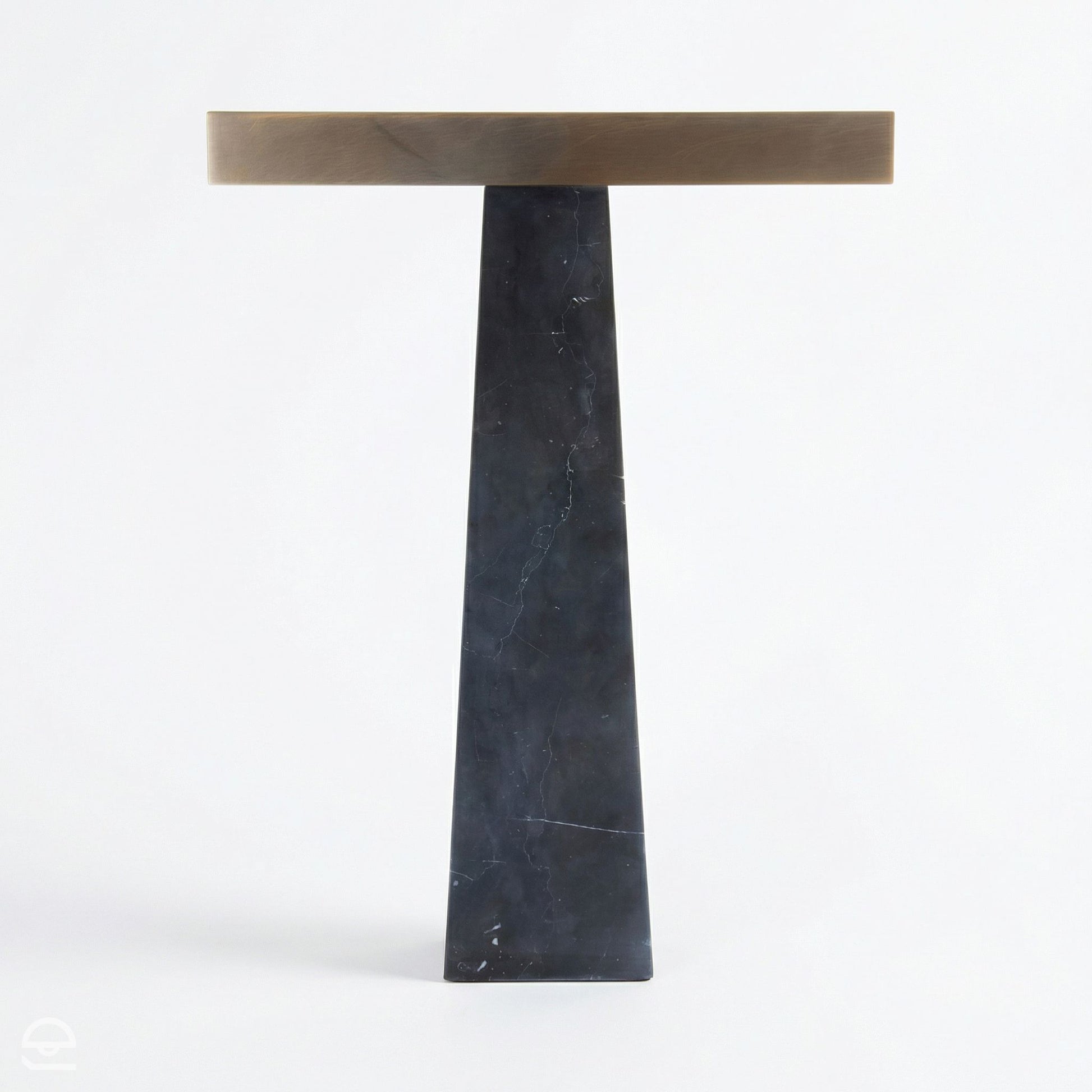 Osbert – lampa stołowa T-shape, czarny marmur i brąz