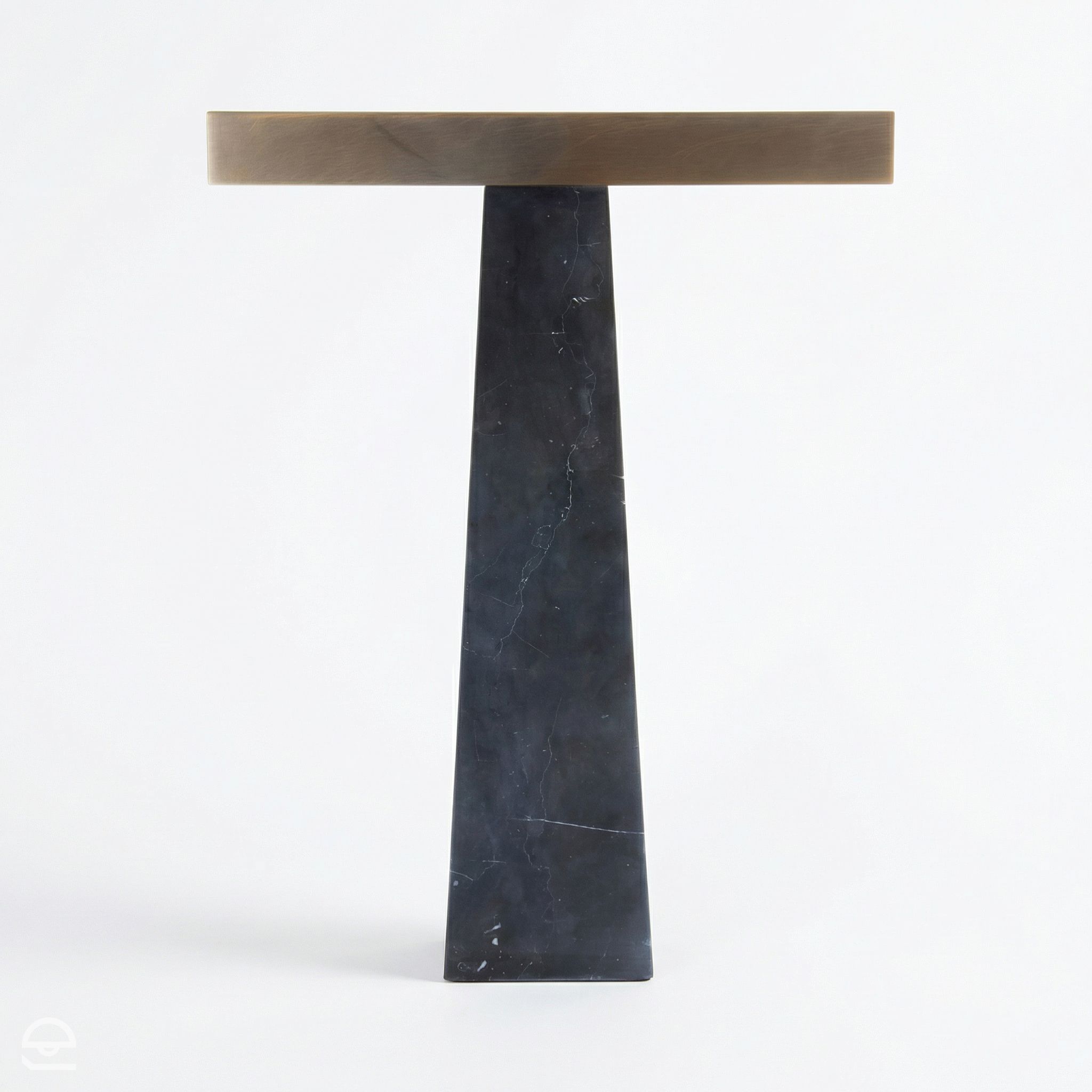 Osbert – lampa stołowa T-shape, czarny marmur i brąz